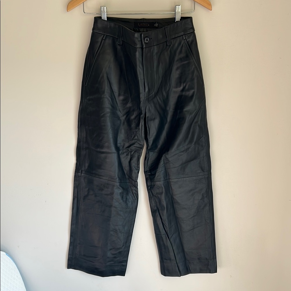 Black Leather women  Pants
